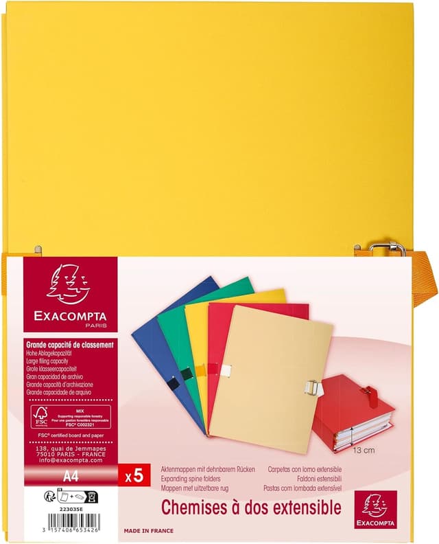 Thumbnail 2 de Exacompta 223035E chemise à dos extensible jaune