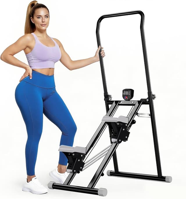 Detalle de Vyrelis Stepper Fitness verticale pieghevole con resistenza regolabile a 3 livelli e display LCD