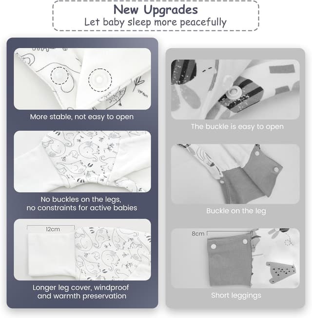 Detalle de WYTbaby Sacco Nanna con Piedini 1.0 Tog in 100% Cotone ultra-morbido