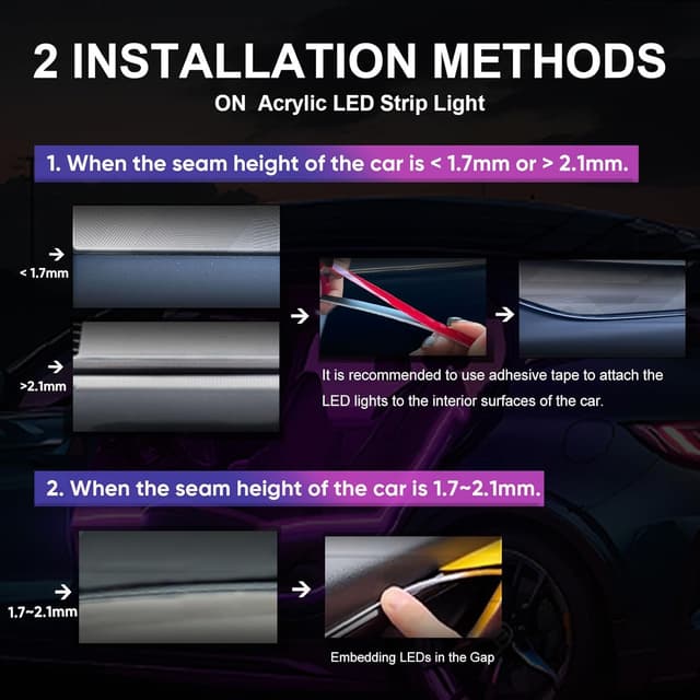 Thumbnail 4 de GPJYD Acryl Auto LED Innenbeleuchtung RGB 110 cm