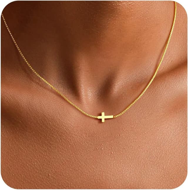 Thumbnail 6 de TINGN Kreuz Kette Gold Damen 14K
