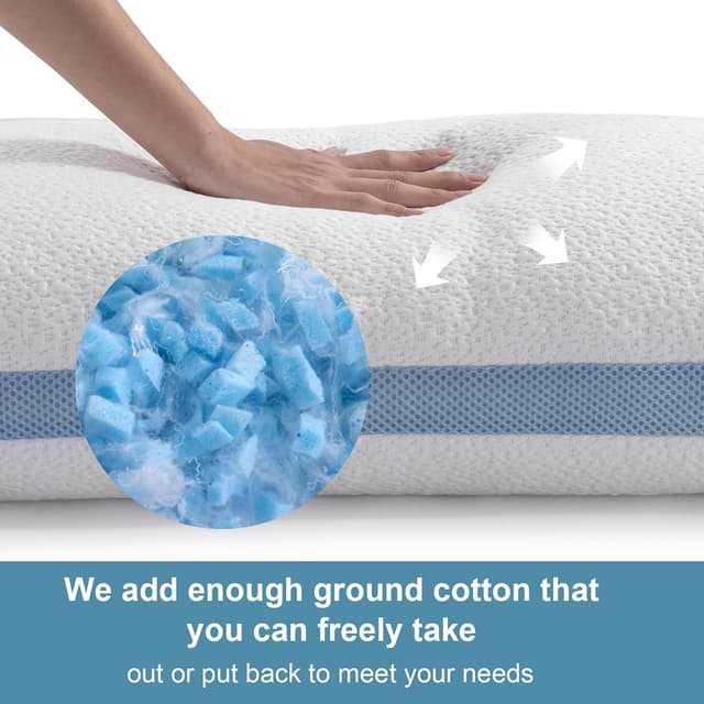 Detalle 2 de Hiimgo 2 Pack Memory Foam Pillow