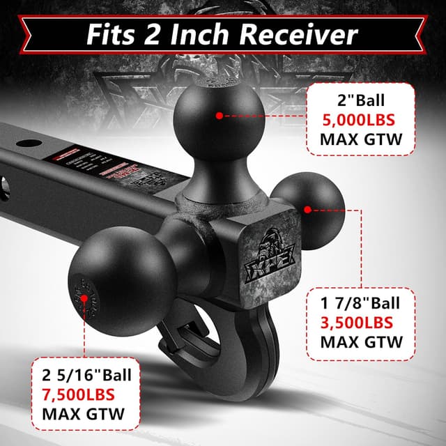 Thumbnail 1 de Trailer Hitch Tri Ball Mount 10,000 lbs 🚚