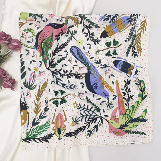 Detalle de Julunar Silk Like 35" Satin Hair Scarf (90cm x 90cm) — Large Square Wrap for Sleeping, Hair or Neck, Gift Packed