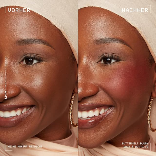Detalle de NYX Professional Makeup Buttermelt Blush (Farbe 10 Back and Butta) – cremiger Blush mit Shea-, Mandel- & Mangobutter