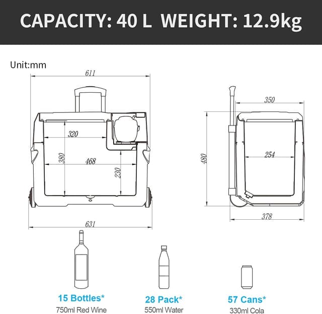 Detalle 2 de Alpicool CX40 Kompressor-Kühlbox 40 L