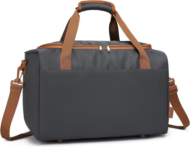 Detalle de Kono Ryanair 40x20x25 Under The Seat Holdall Cabin Hand Luggage Travel Bag, 20L (Grey/Brown)