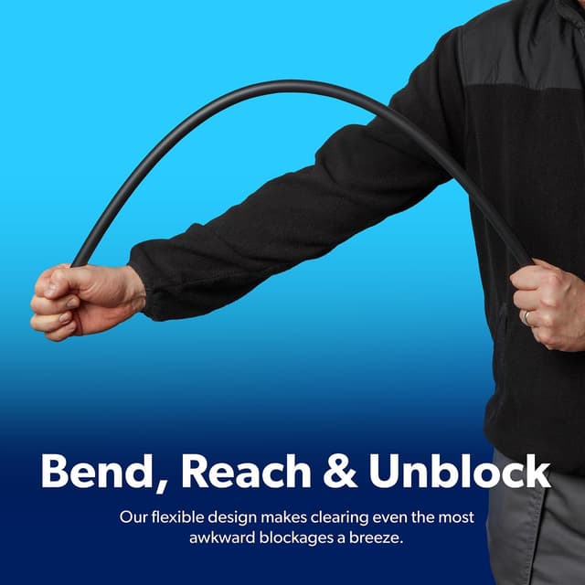 Detalle de Deeba UK 10m Drain Rod Kit with Heavy-Duty Gloves & Carry Bag – Flexible Drain Cleaner