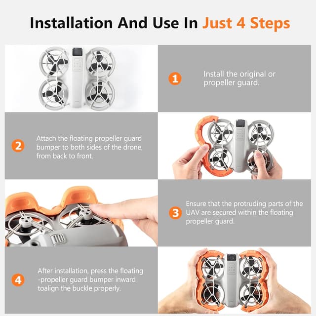 Detalle de Protection d’hélice STARTRC PHOTO pour DJI Neo : pare-chocs flottant et anti-rayures