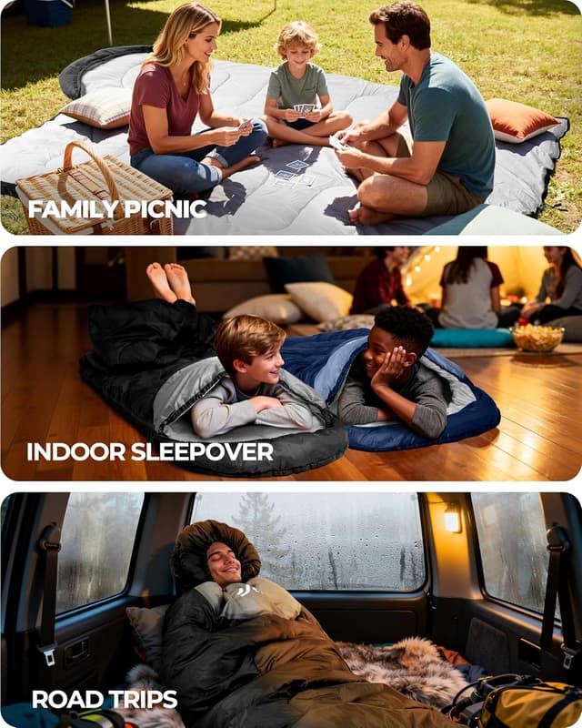 Thumbnail 6 de Sportneer Camping Sleeping Bag for Adults & Kids (3–4 Season), Warm Lightweight & Compact