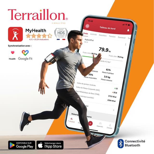 Detalle 2 de TERRAILLON COLOR CONNECT balance connectée 180 kg ⚖