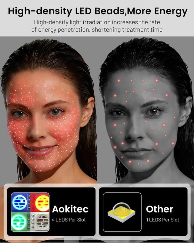 Thumbnail 6 de Aokitec 4D LED Maske für Gesicht & Hals mit 7 Farben, 850 nm NIR und IPX7 (kabelloses Home-Spa)