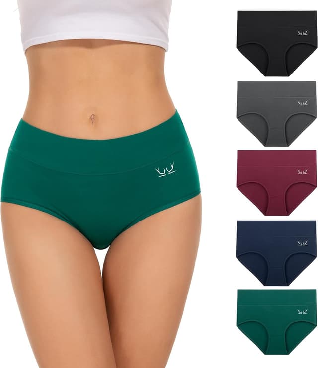 Imagen de TANSTC Bragas Mujer Algodón Elástico Culotte 5 Pack en OfertitasTOP