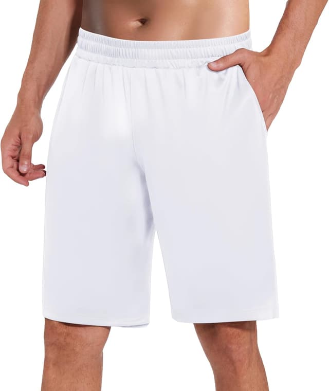 Detalle 2 de HIPOWER men’s lightweight gym shorts with pockets – breathable quick-dry running shorts (black)