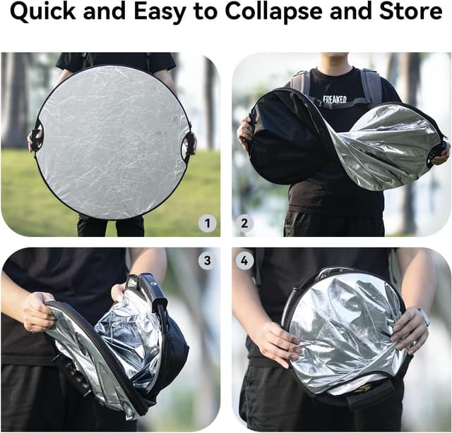 Detalle de SmallRig 5-in-1 Reflektor 80 cm (32 Zoll) mit Doppelgriff – 4129