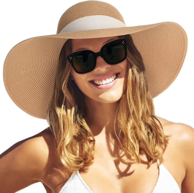 Imagen de FURTALK Women’s Sun Straw Hat (Wide Brim) with UPF 80+ — Foldable & Packable Beach Hat en OfertitasTOP