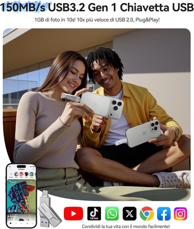 Thumbnail 3 de ORICO CB05 128 GB USB 3.2 Chiavetta OTG 📱