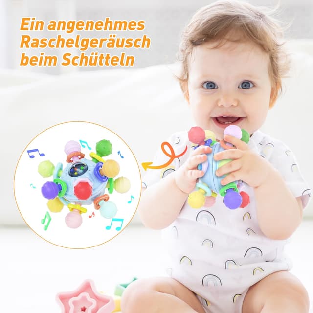 Thumbnail 5 de Beißspielzeug Baby Greifball aus Silikon 10,5 cm