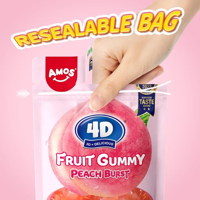 Thumbnail 4 de AMOS 4D Fruchtgummis Mix 3×65 g