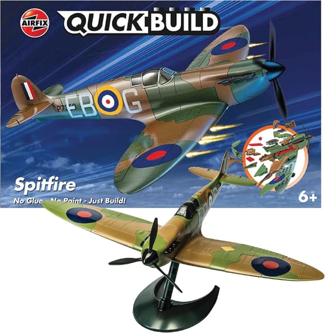 Detalle de Airfix QUICKBUILD J6000 Spitfire model aircraft kit (no glue, no paint) for kids 6+