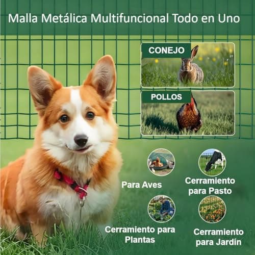 Thumbnail 4 de Amagabeli Malla de Alambre PVC 1x25m para Jardín