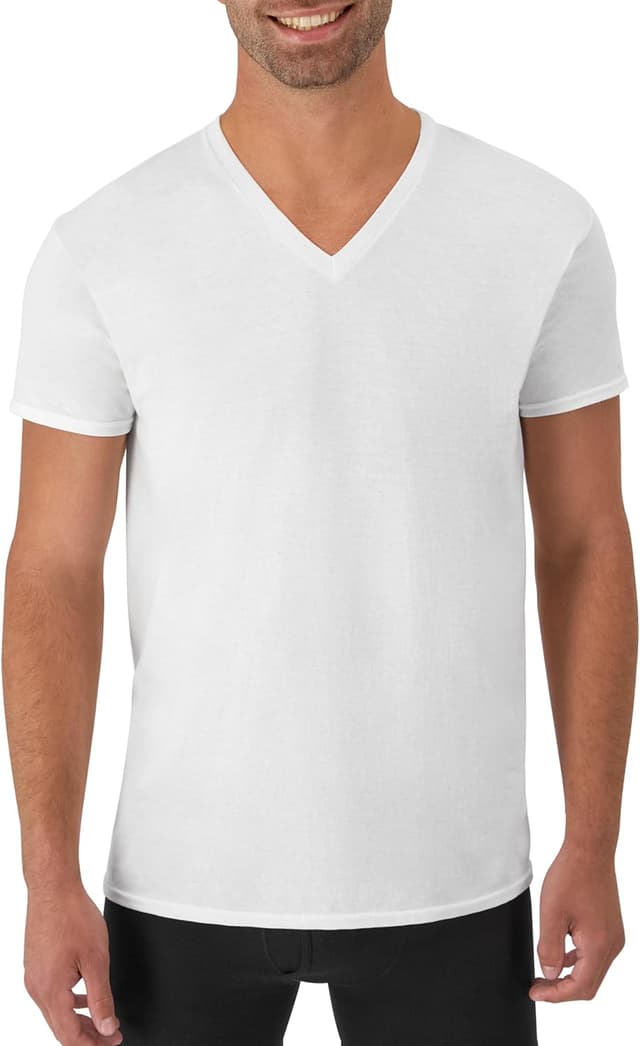 Detalle 2 de Hanes Men’s V-Neck Cotton Moisture-Wicking Undershirt 12-Pack
