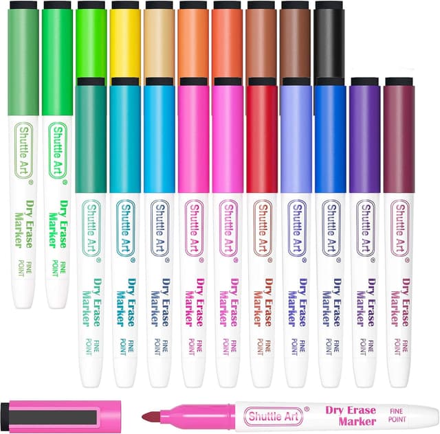 Detalle de Shuttle Art Magnetic Dry Erase Markers 20-Color Set