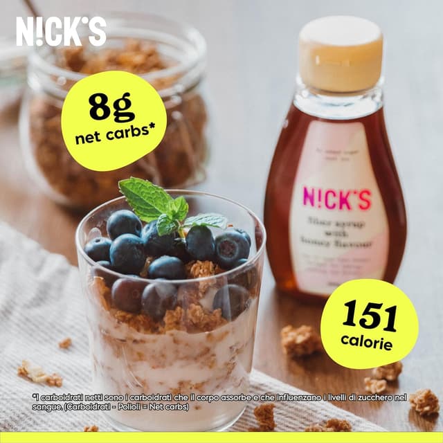 Detalle de NICKS Fiber Syrup sciroppo di fibra al miele, senza zuccheri aggiunti (300 g)