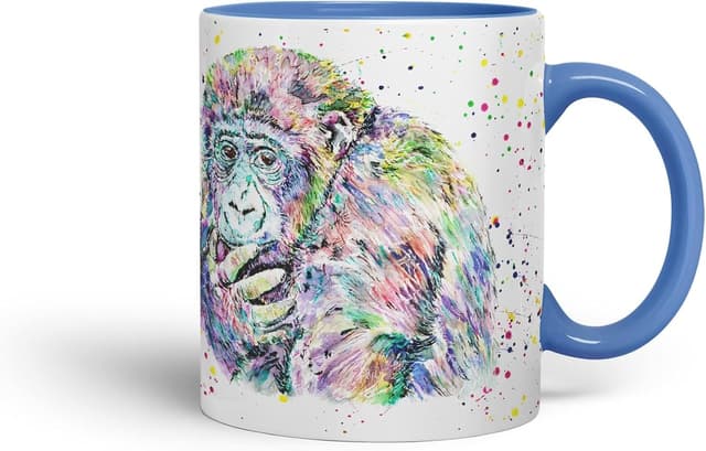 Detalle 2 de Vixar Gorilla Ape Monkey Animals 11oz Coloured Ceramic Mug (Purple)