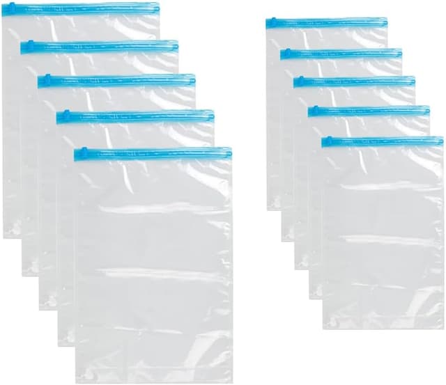 Detalle 2 de Hanging Vacuum Storage Bags QH7 (4-pack) – clear reusable vacuum bags with hanging hooks