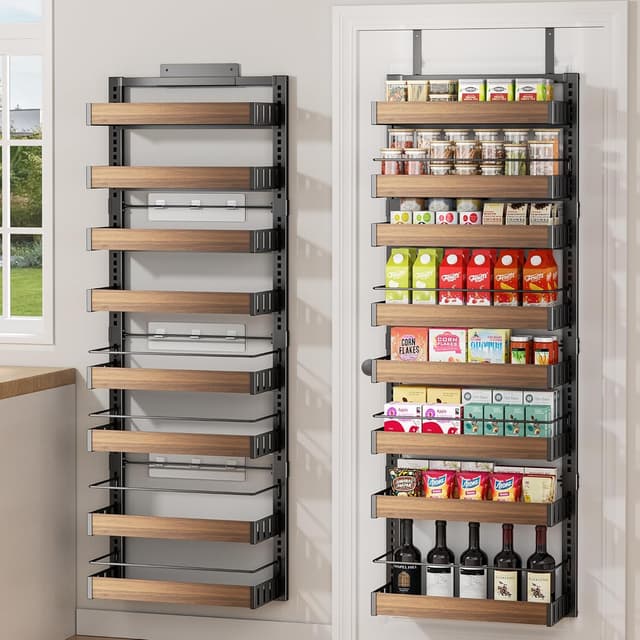 Detalle de POKIPO 8 Tier Over The Door Pantry Organizer (2-in-1 Wall Mount or Hanging Spice Rack Storage)