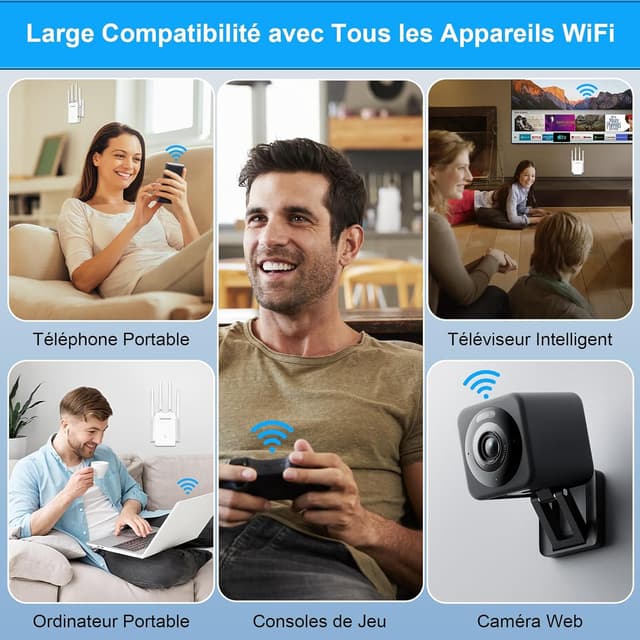 Thumbnail 6 de WONLINK Répéteur WiFi AC1200 double bande avec port Ethernet et 4 antennes