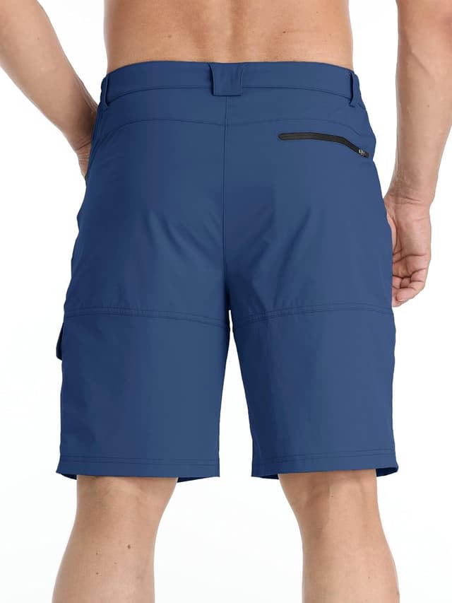 Detalle 2 de TACVASEN men’s cargo shorts with quick-dry fabric, zip pockets and elasticated waistband