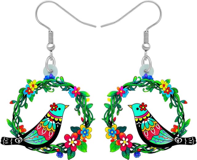 Detalle de Boucles d’oreilles LONYOO « Pigeon » en acrylique, style printemps