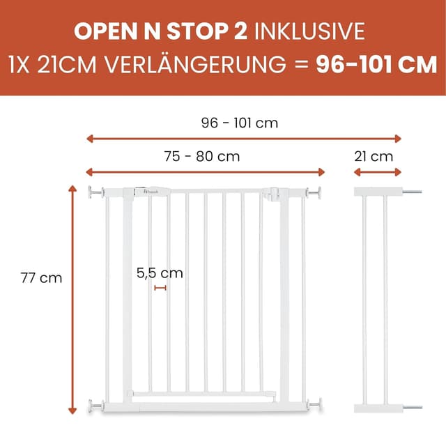 Detalle 2 de hauck Open N Stop 2 mit 21 cm Verlängerung