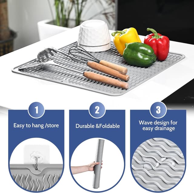 Detalle 1 de KitchenRaku Abtropfmatte 30x40 cm aus Silikon