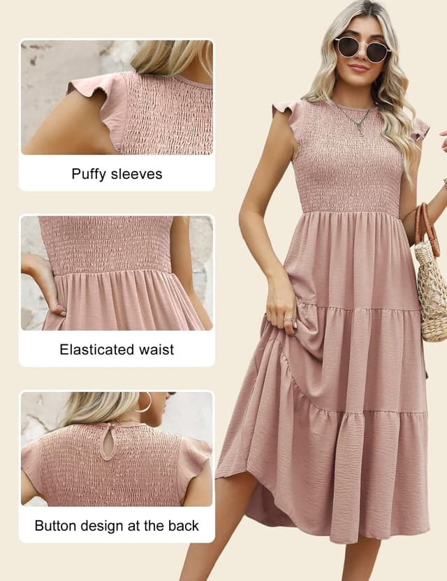 Detalle 2 de CMTOP Sommerkleid Damen Lang mit 95% Polyester