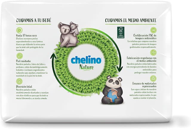 Detalle 2 de Chelino Pañal Nature Talla 3 216 unidades 👶