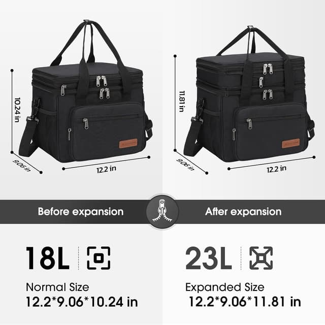 Detalle 2 de Maelstrom 23L Expandable Leakproof Insulated Lunch Bag (Double Compartment)