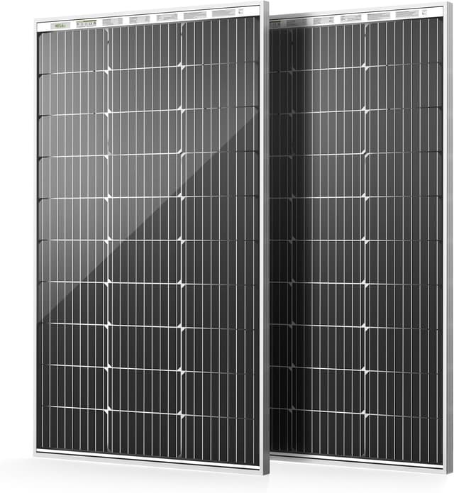 Imagen de HQST 100W 12V Monocrystalline Bifacial Solar Panels (2-Pack) for Off-Grid Battery Charging en OfertitasTOP