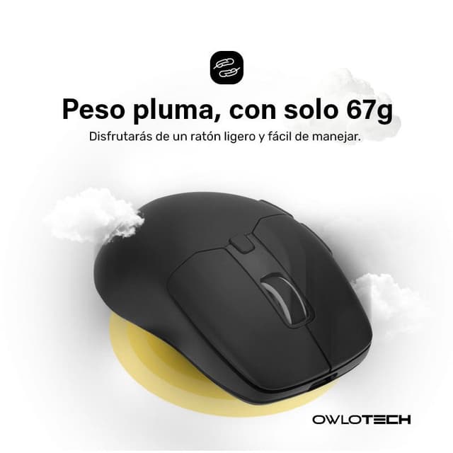 Detalle 2 de Owlotech M900 Ratón wireless negro 🖱