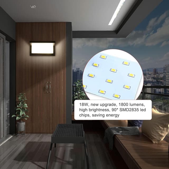 Detalle 2 de Lightsjoy Applique da Parete Esterno 18W LED IP66 4000K bianco neutro