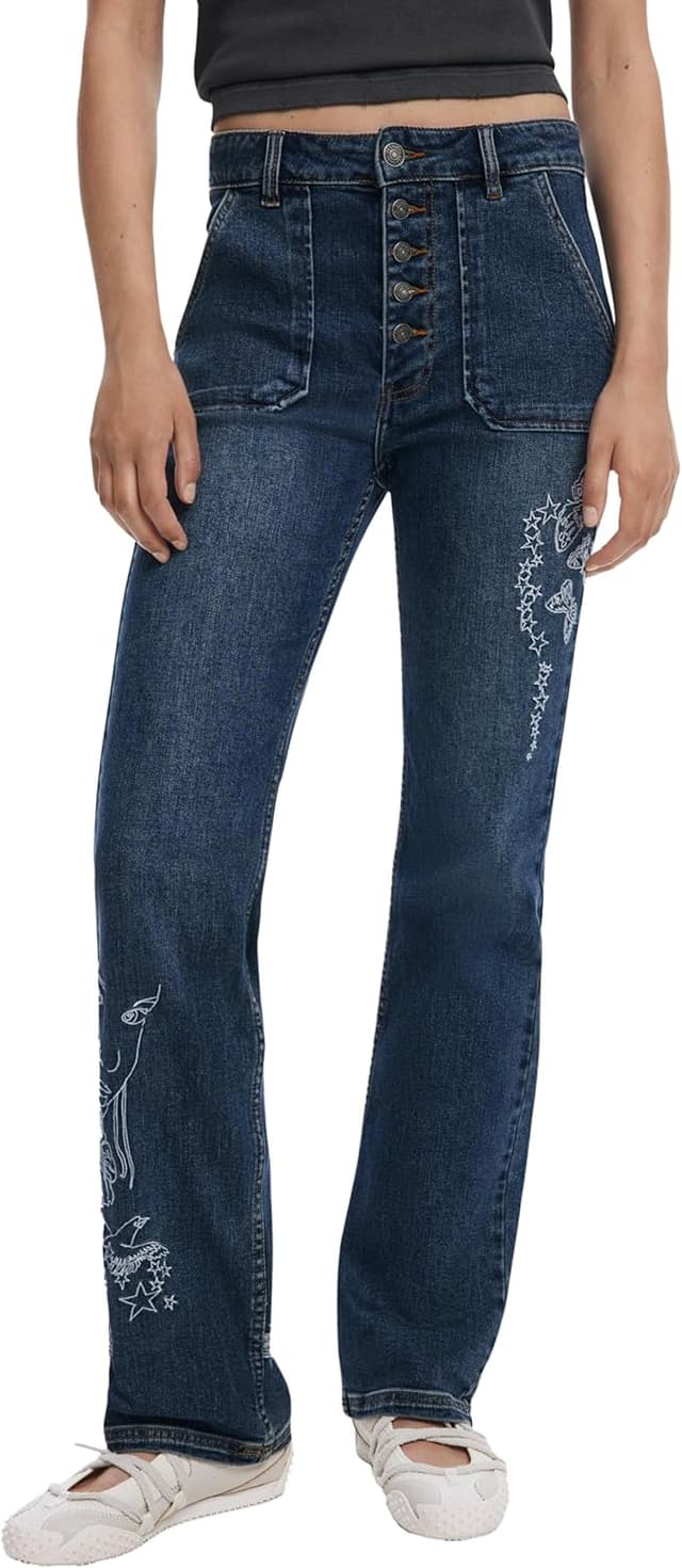 Imagen de Desigual Denim Jeans Straight Largo para mujer 👖 en OfertitasTOP