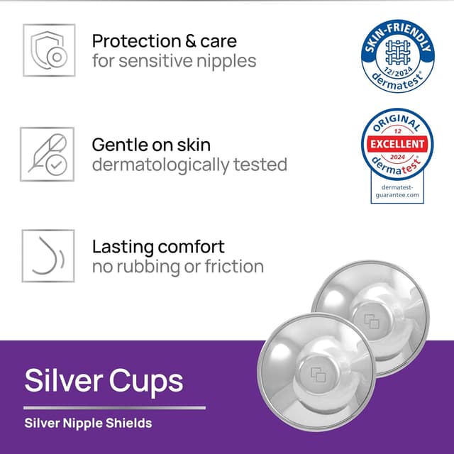 Detalle 2 de COVERbasics Original Italian Silver Nursing Cups