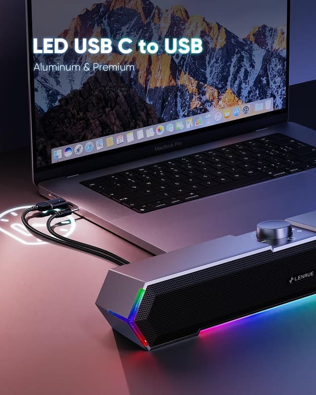 Thumbnail 5 de LENRUE G11 PC speakers with touch lights