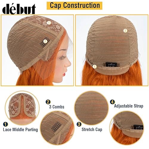 Thumbnail 2 de DÉBUT Perruque cheveux humains orange 20 cm ⚙