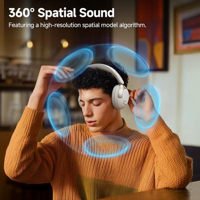 Detalle 2 de QCY H3 Pro cuffie over-ear wireless con ANC adattivo, LDAC e audio spaziale