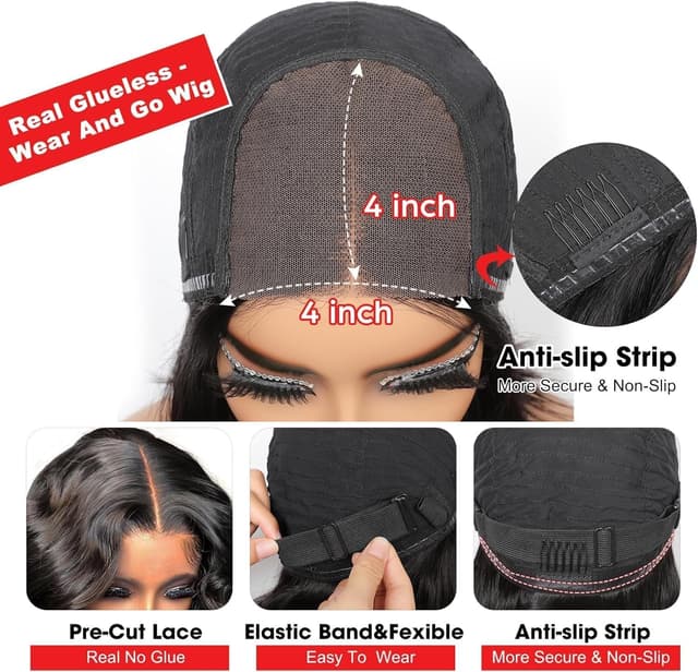 Detalle de Perruque bob lace glueless 12 pouces