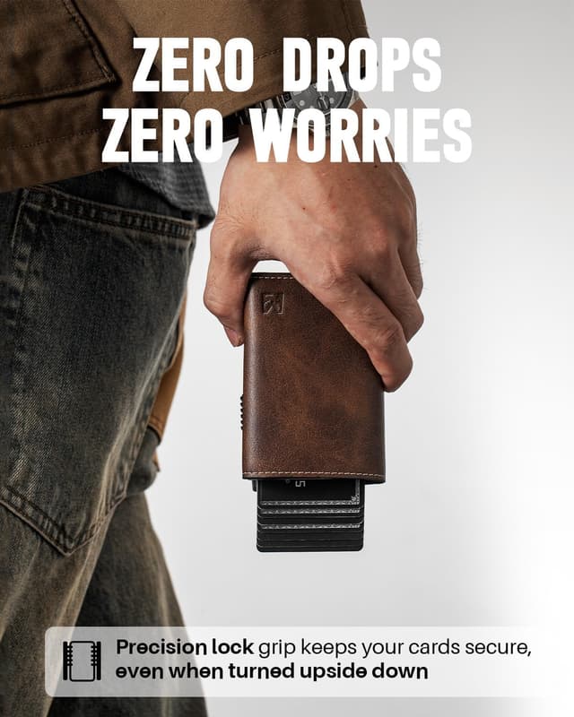 Detalle 2 de MYSHION Pop Up Wallet trifold RFID 11 cards