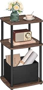 Detalle de SONGMICS HOME Mesa Auxiliar Nogal Ébano 🛋